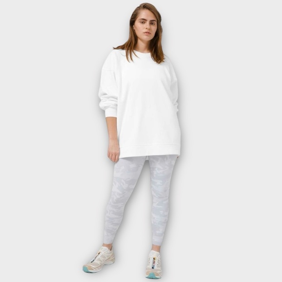 Lululemon Perfectly Oversized Crew White Size Large NWT 100% Cotton Athleisure